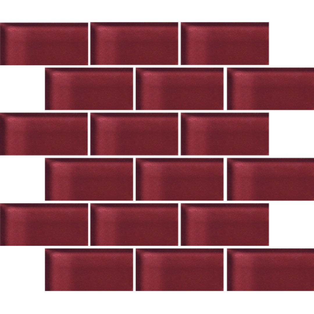 Crossville 12" x 12" Glass Blox Glass 2x4" Brick Mosaic