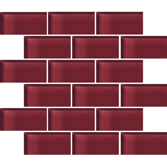Crossville 12" x 12" Glass Blox Glass 2x4" Brick Mosaic