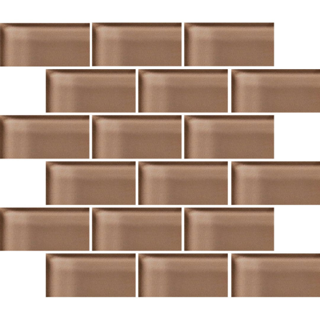 Crossville 12" x 12" Glass Blox Glass 2x4" Brick Mosaic
