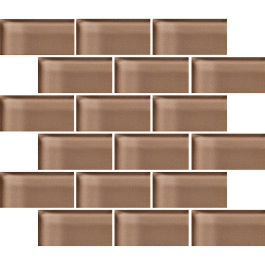 Crossville 12" x 12" Glass Blox Glass 2x4" Brick Mosaic