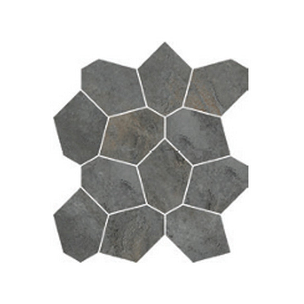 Del Conca USA 12" x 14" Bergen Rectified Porcelain 3x5" Leaves Mosaic