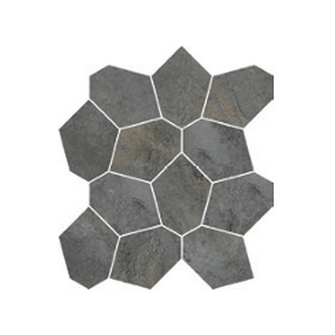 Del Conca USA 12" x 14" Bergen Rectified Porcelain 3x5" Leaves Mosaic