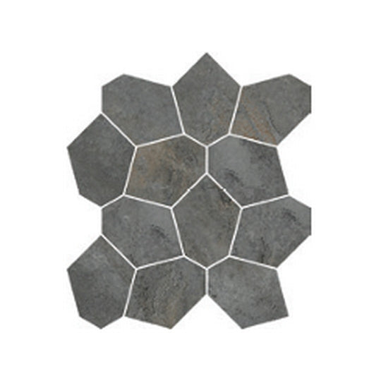 Del Conca USA 12" x 14" Bergen Rectified Porcelain 3x5" Leaves Mosaic