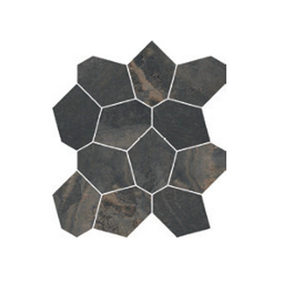 Del Conca USA 12" x 14" Bergen Rectified Porcelain 3x5" Leaves Mosaic