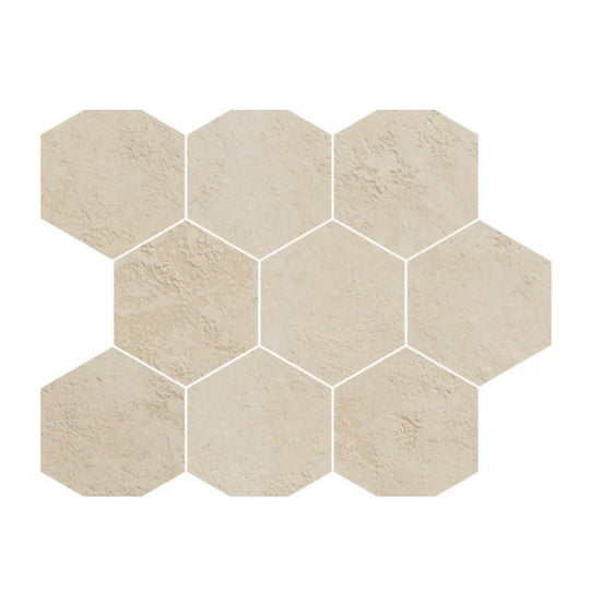 Del Conca USA 10" x 12" Roma Rectified Porcelain 4" Hexagon Mosaic