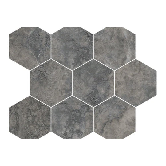 Del Conca USA 10" x 12" Roma Rectified Porcelain 4" Hexagon Mosaic