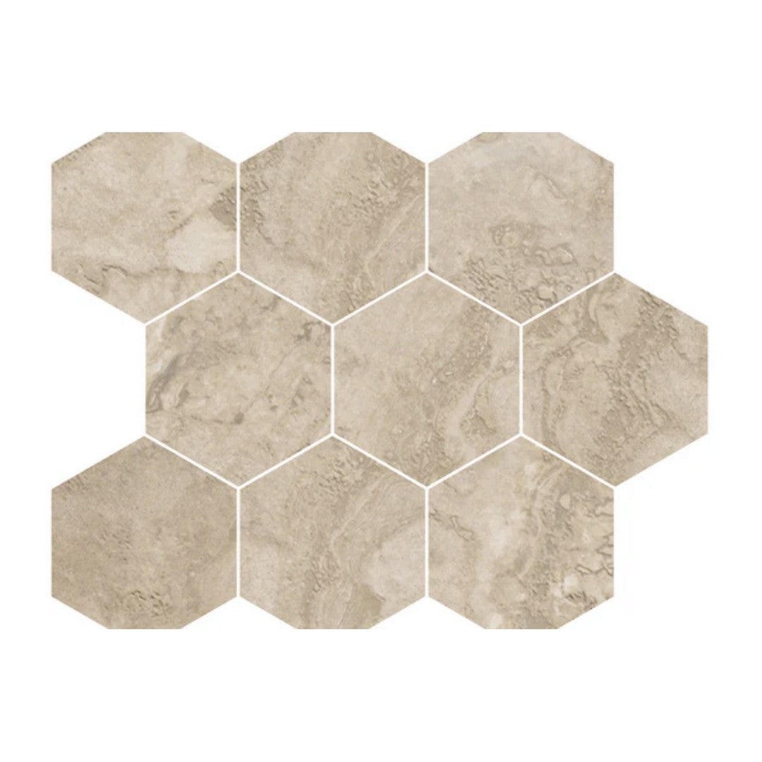 Del Conca USA 10" x 12" Roma Rectified Porcelain 4" Hexagon Mosaic