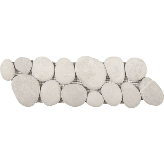 Bati Orient 4" x 12" Bali Rectified Matte Pebble Natural Stone Mosaic Border