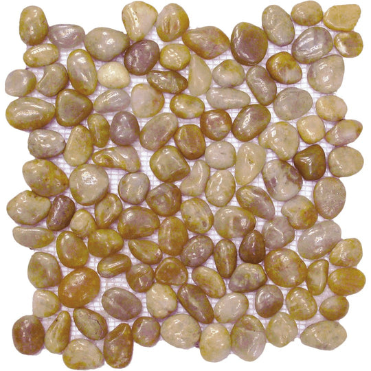 Bati Orient 12" x 12" Bali Polished Pebble Natural Stone Mosaic