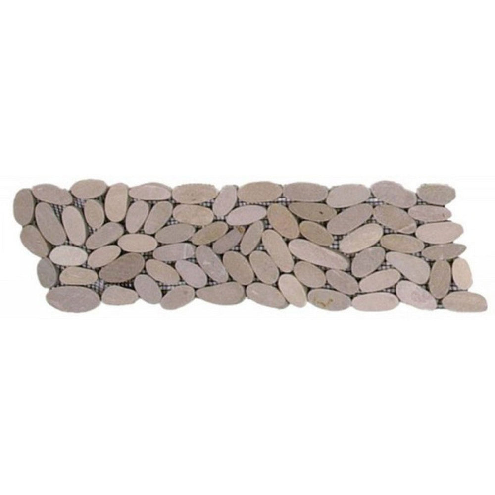 Bati Orient 4" x 12" Bali Matte Sliced Pebble Natural Stone Mosaic Border
