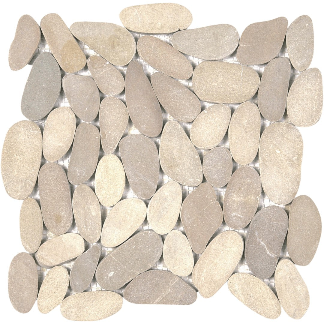 Bati Orient 12" x 12" Bali Matte Sliced XL Pebble Natural Stone Mosaic