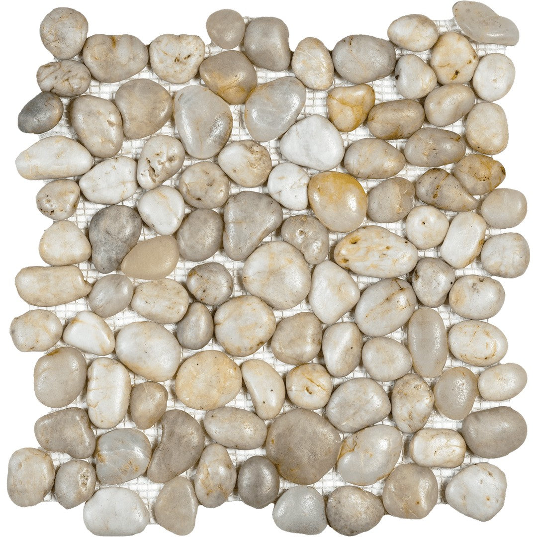 Bati Orient 12" x 12" Bali Polished Pebble Natural Stone Mosaic