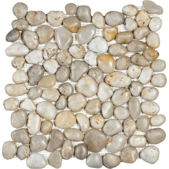 Bati Orient 12" x 12" Bali Polished Pebble Natural Stone Mosaic