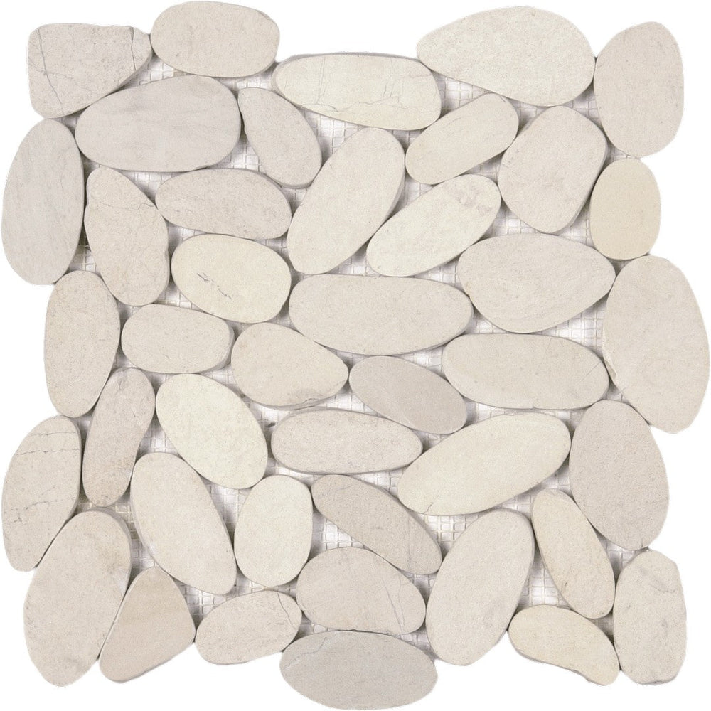Bati Orient 12" x 12" Bali Matte Sliced XL Pebble Natural Stone Mosaic