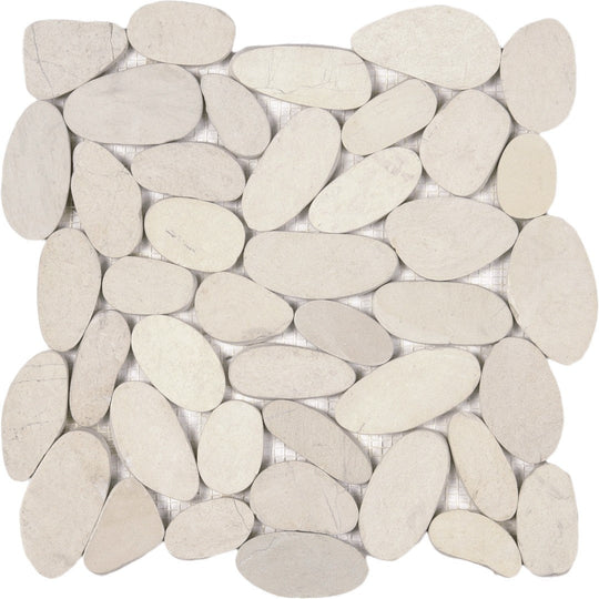 Bati Orient 12" x 12" Bali Matte Sliced XL Pebble Natural Stone Mosaic