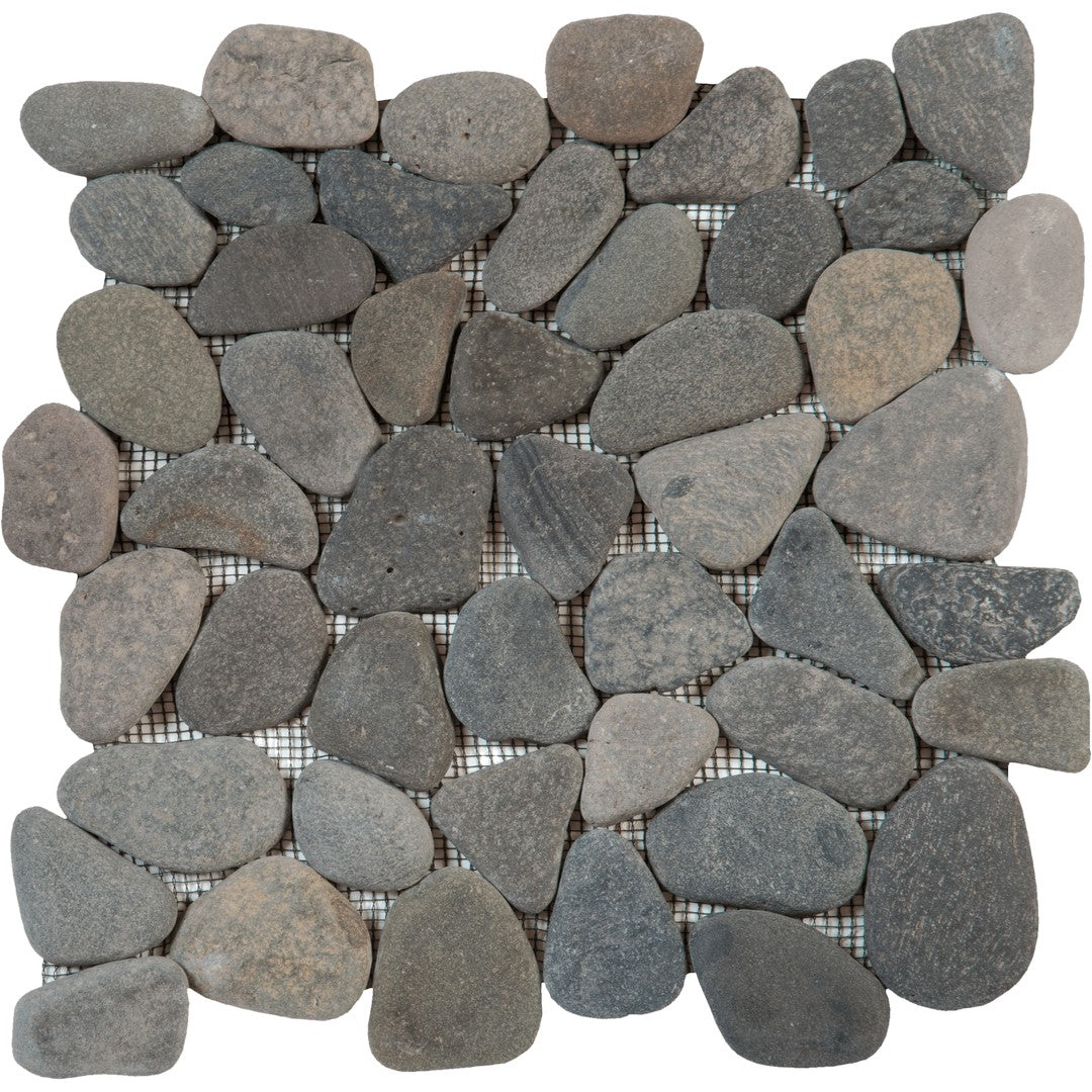 Bati Orient 12" x 12" Bali Rectified Matte Pebble Natural Stone Mosaic