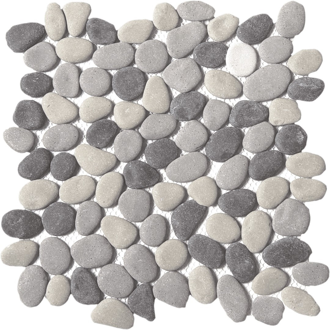 Bati Orient 12" x 12" Bali Reconstituted Pebble Natural Stone Mosaic