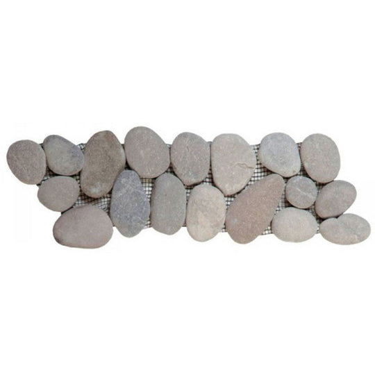 Bati Orient 4" x 12" Bali Rectified Matte Pebble Natural Stone Mosaic Border