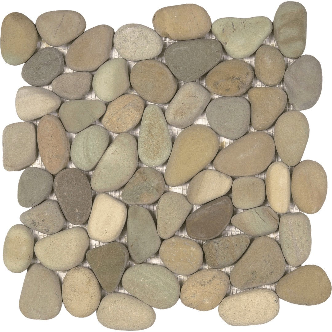 Bati Orient 12" x 12" Bali Rectified Matte Pebble Natural Stone Mosaic