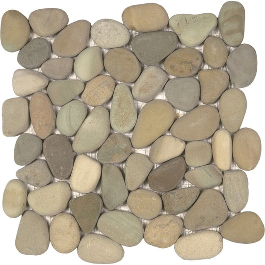 Bati Orient 12" x 12" Bali Rectified Matte Pebble Natural Stone Mosaic