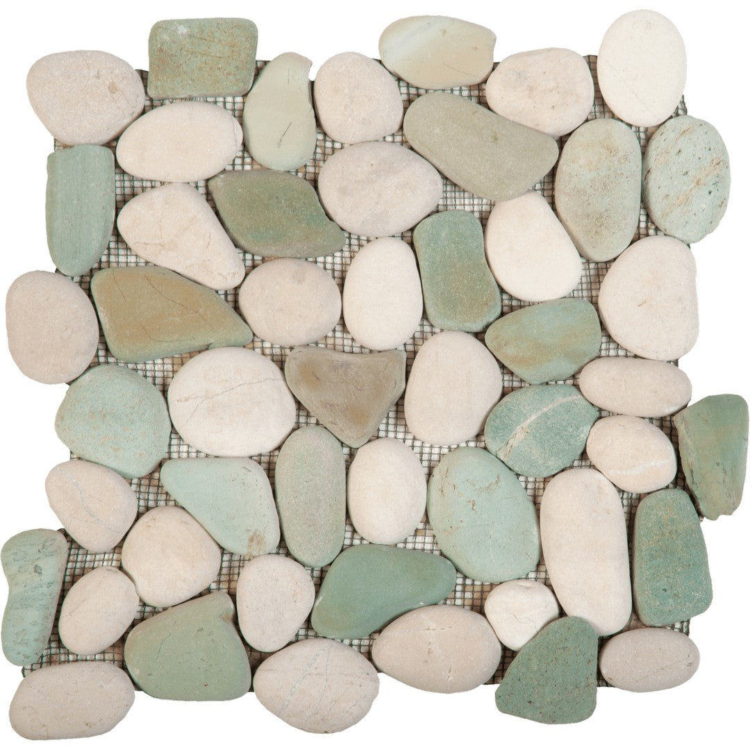 Bati Orient 12" x 12" Bali Rectified Matte Pebble Natural Stone Mosaic