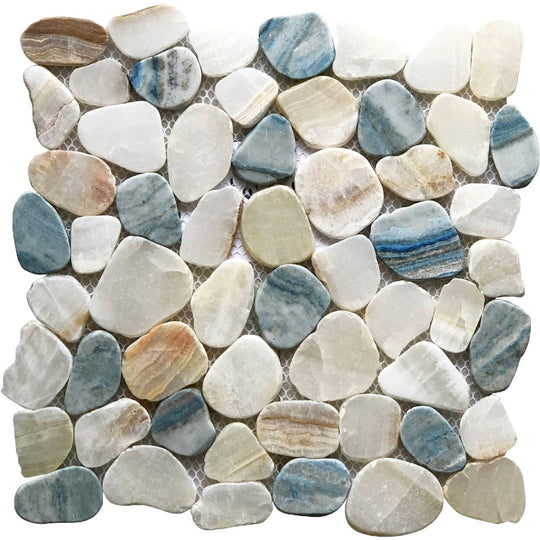 Bati Orient 12" x 12" Bali Matte Sliced Pebble Natural Stone Mosaic
