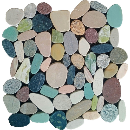 Bati Orient 12" x 12" Bali Matte Sliced Pebble Natural Stone Mosaic