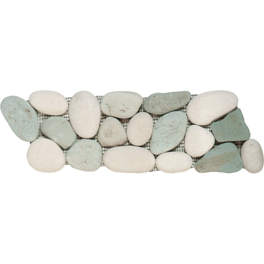 Bati Orient 4" x 12" Bali Rectified Matte Pebble Natural Stone Mosaic Border