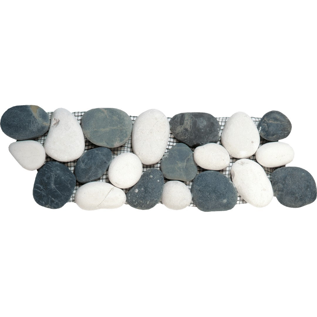 Bati Orient 4" x 12" Bali Rectified Matte Pebble Natural Stone Mosaic Border