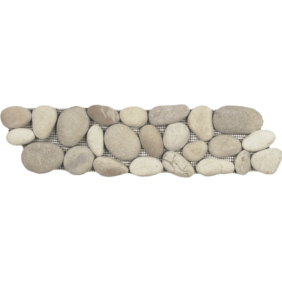 Bati Orient 4" x 12" Bali Rectified Matte Pebble Natural Stone Mosaic Border