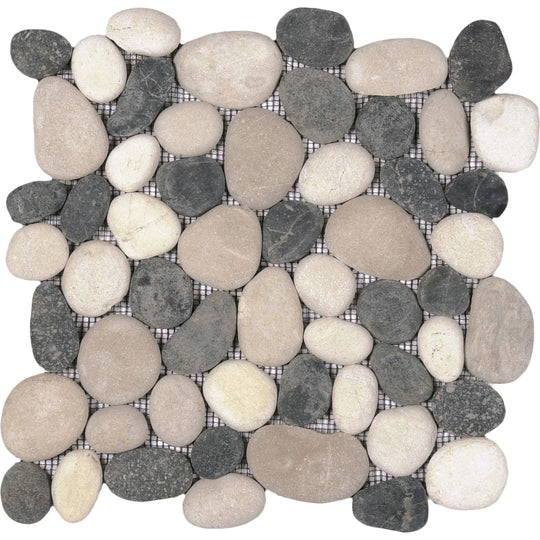 Bati Orient 12" x 12" Bali Rectified Matte Pebble Natural Stone Mosaic