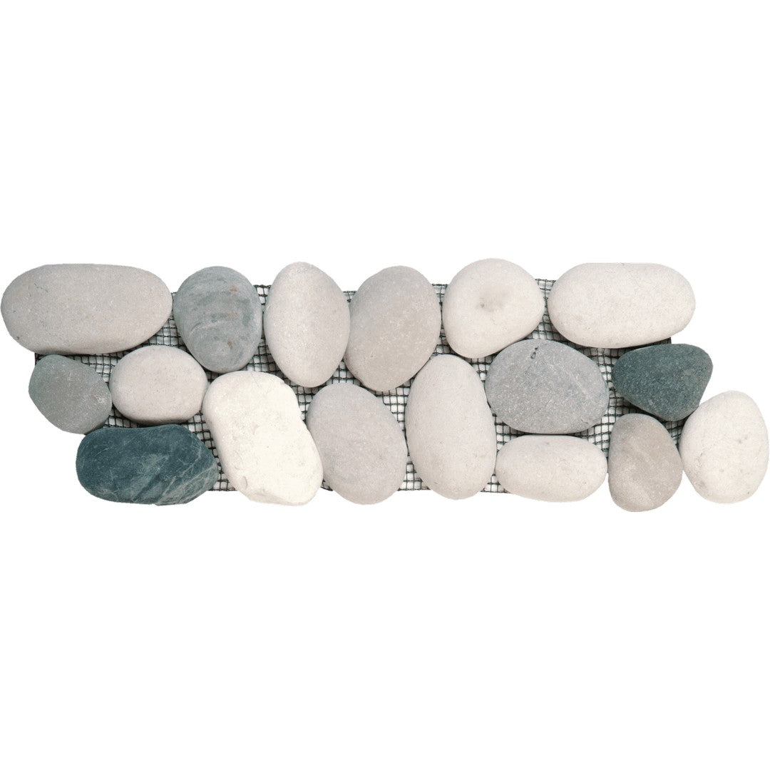 Bati Orient 4" x 12" Bali Rectified Matte Pebble Natural Stone Mosaic Border