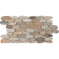 Bati Orient 6" x 12" Bali Matte Stacked Sliced Pebble Natural Stone Mosaic