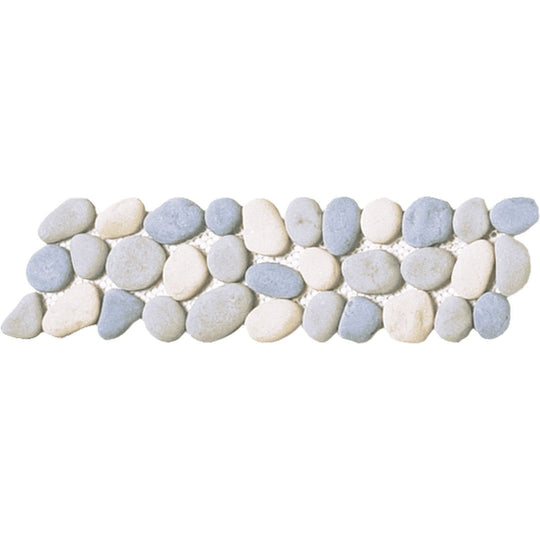 Bati Orient 4" x 12" Bali Reconstituted Pebble Natural Stone Mosaic Border