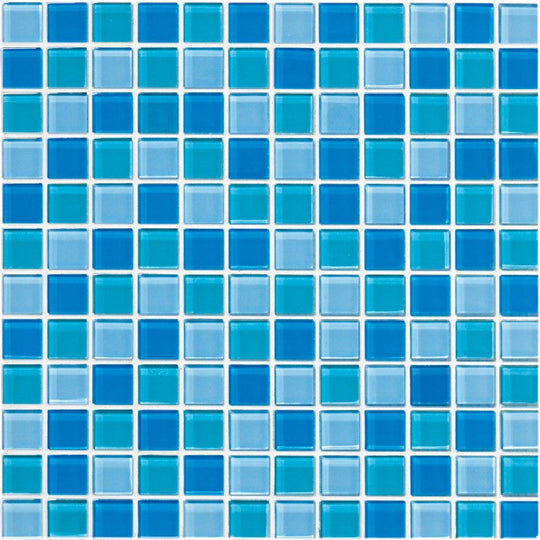 Crossville 12" x 12" Glass Blox Glass 1" Blend Mosaic