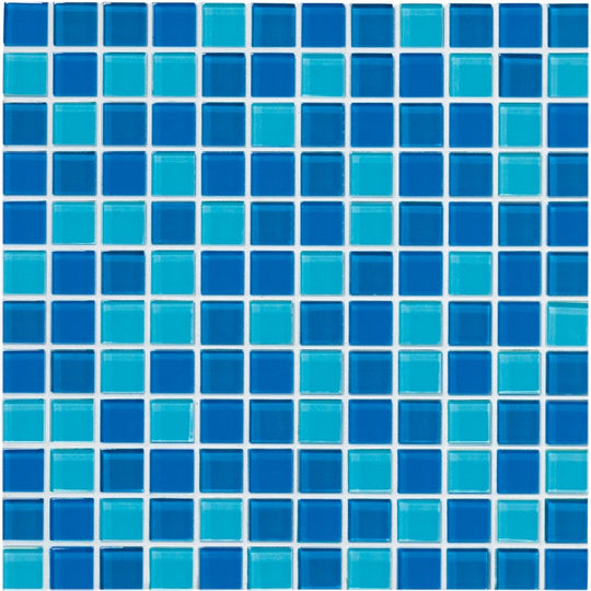 Crossville 12" x 12" Glass Blox Glass 1" Blend Mosaic