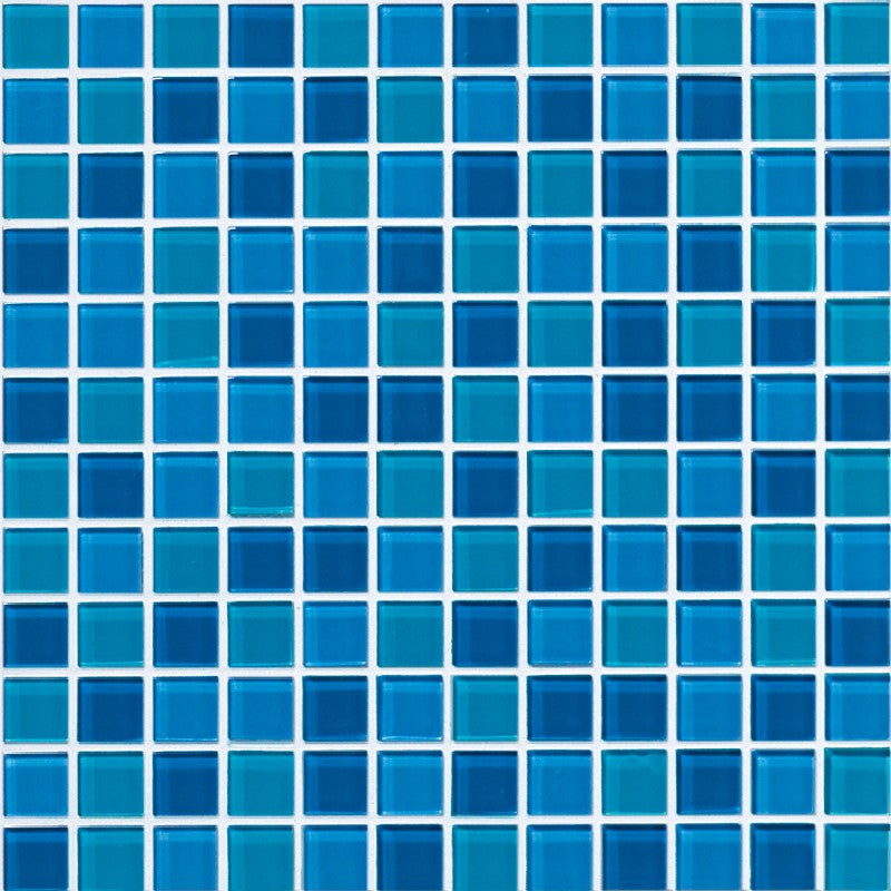 Crossville 12" x 12" Glass Blox Glass 1" Blend Mosaic