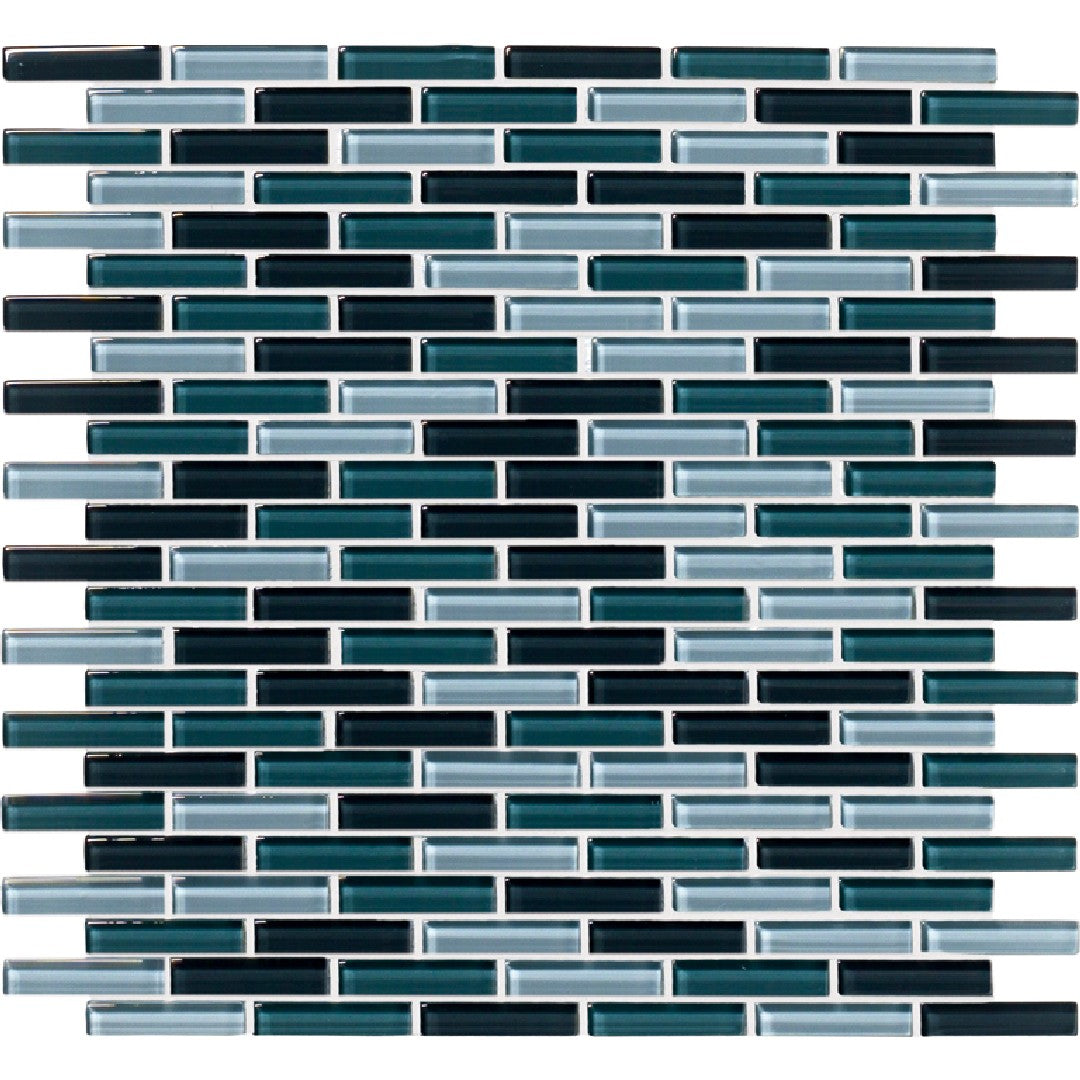 Crossville 12" x 12" Glass Blox Glass 0.5x2" Brick Blend Mosaic