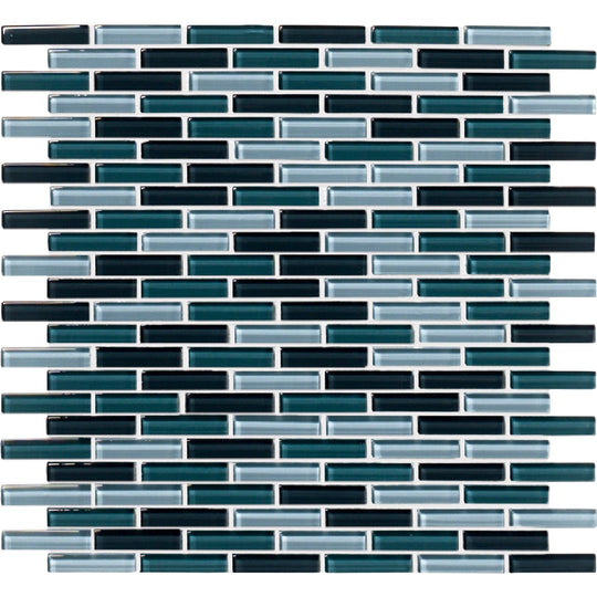 Crossville 12" x 12" Glass Blox Glass 0.5x2" Brick Blend Mosaic