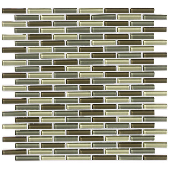 Crossville 12" x 12" Glass Blox Glass 0.5x2" Brick Blend Mosaic
