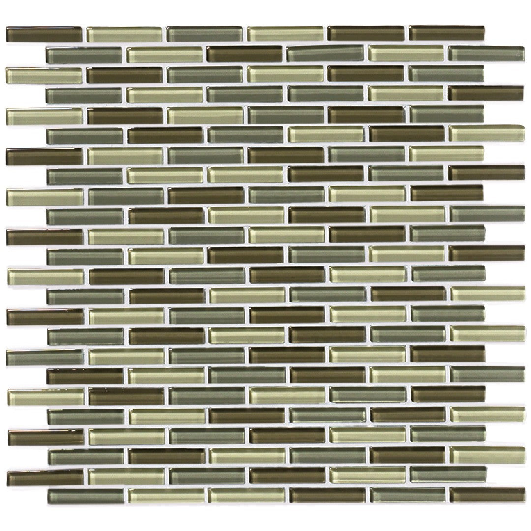 Crossville 12" x 12" Glass Blox Glass 0.5x2" Brick Blend Mosaic