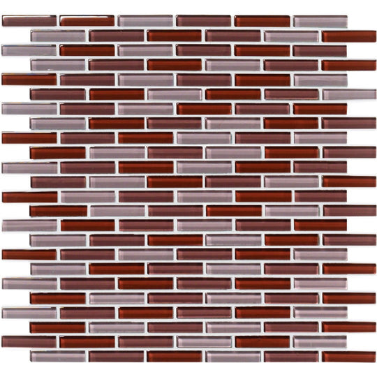 Crossville 12" x 12" Glass Blox Glass 0.5x2" Brick Blend Mosaic
