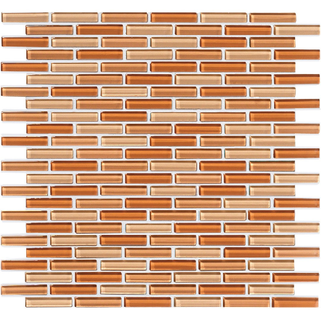 Crossville 12" x 12" Glass Blox Glass 0.5x2" Brick Blend Mosaic