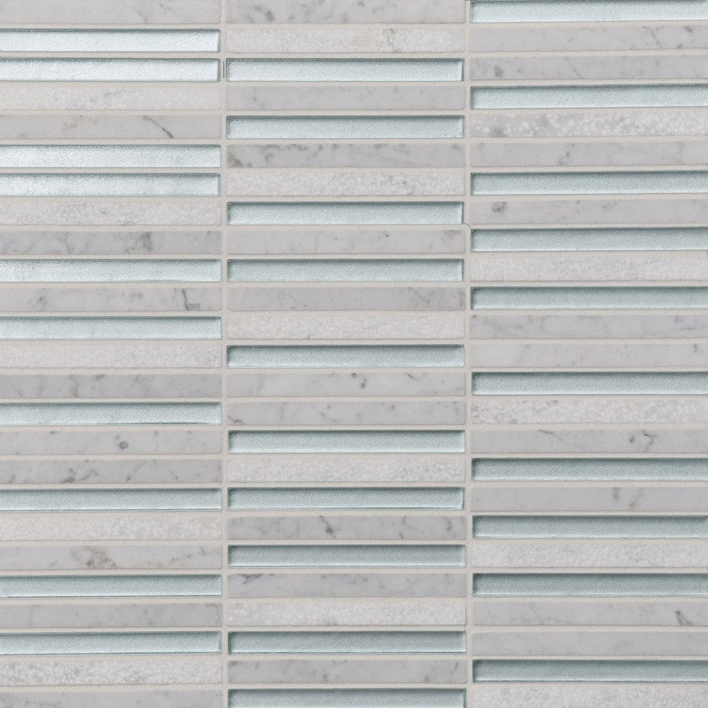 Bedrosians Kaikos 11.75" x 12" Stacked Glass/Stone Mosaic