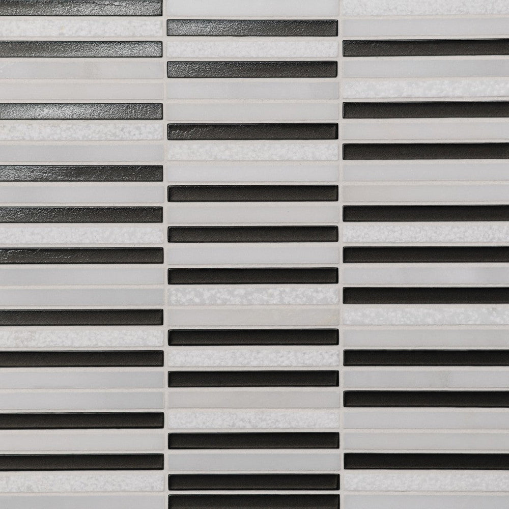Bedrosians Kaikos 11.75" x 12" Stacked Glass/Stone Mosaic