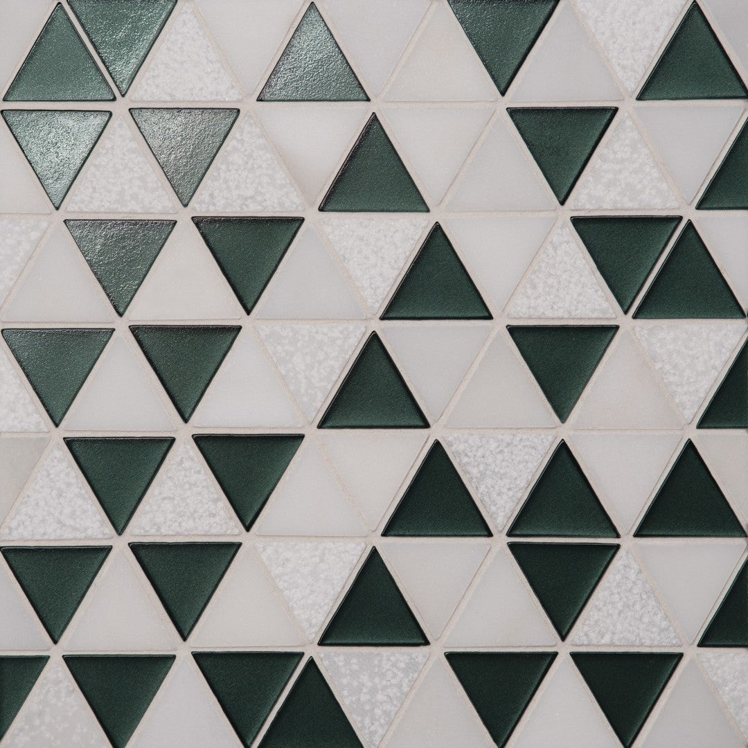 Bedrosians Kaikos 9.5" x 10" Glass/Stone Triangle Mosaic