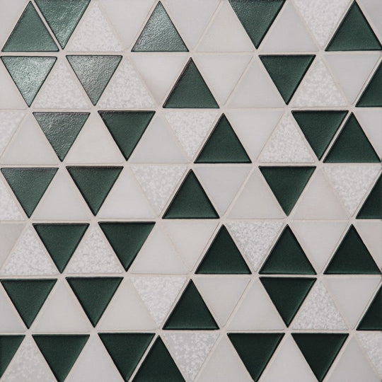 Bedrosians Kaikos 9.5" x 10" Glass/Stone Triangle Mosaic