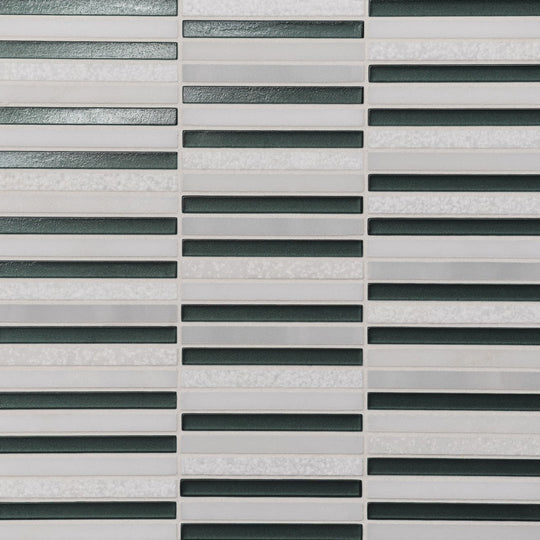 Bedrosians Kaikos 11.75" x 12" Stacked Glass/Stone Mosaic