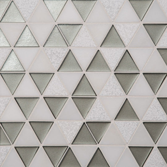 Bedrosians Kaikos 9.5" x 10" Glass/Stone Triangle Mosaic