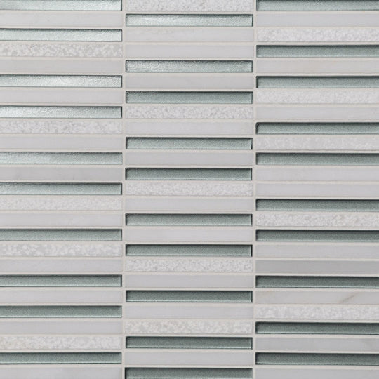 Bedrosians Kaikos 11.75" x 12" Stacked Glass/Stone Mosaic